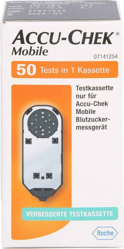 Roche Blutzucker-Teststreifen Accu-Chek Mobile Testkasette, Spar-Set 50-St., Innovative Diabeteskontrolle, Ohne Streifenwechsel