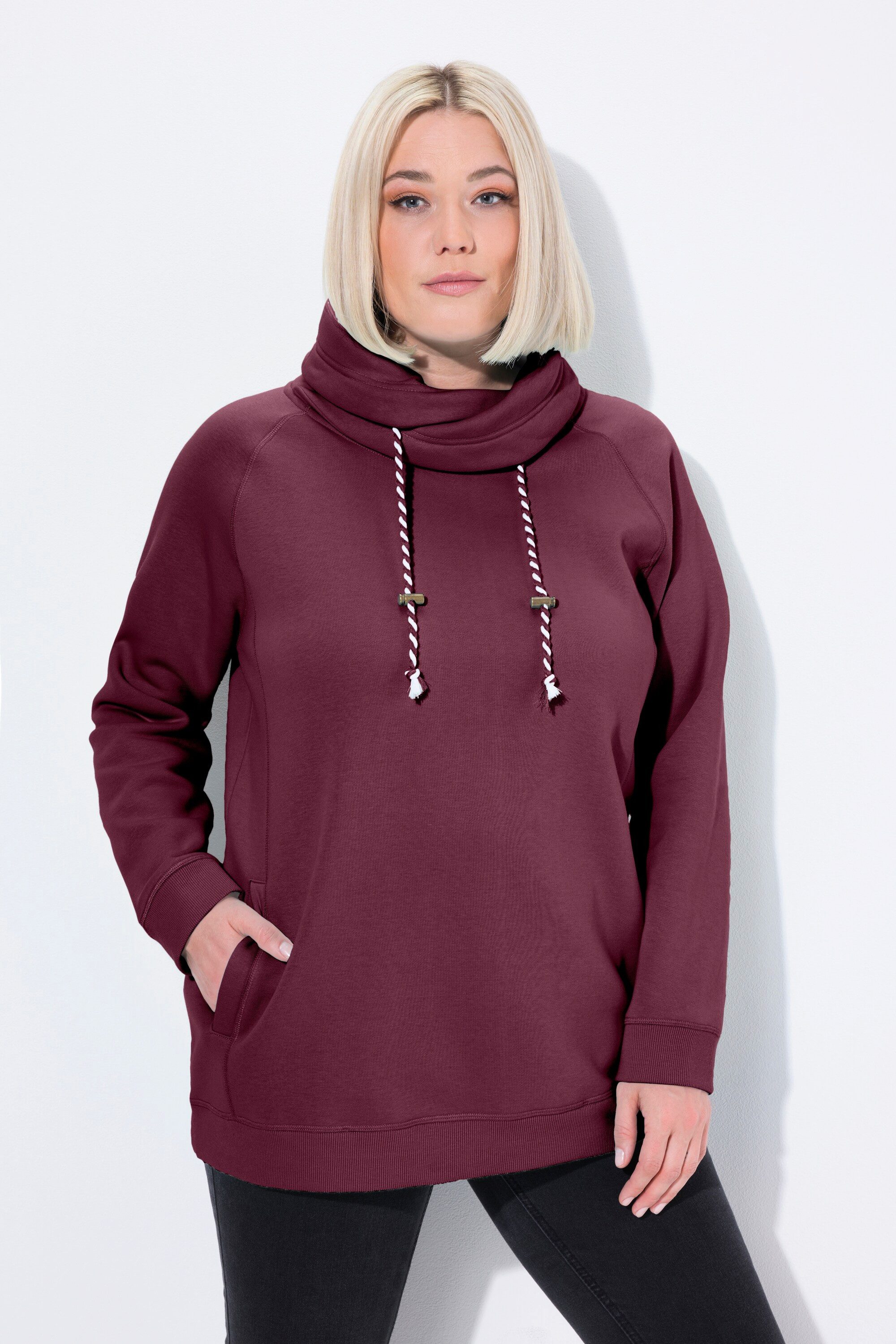 Ulla Popken Sweatshirt Sweatshirt weiter Stehkragen günstig online kaufen