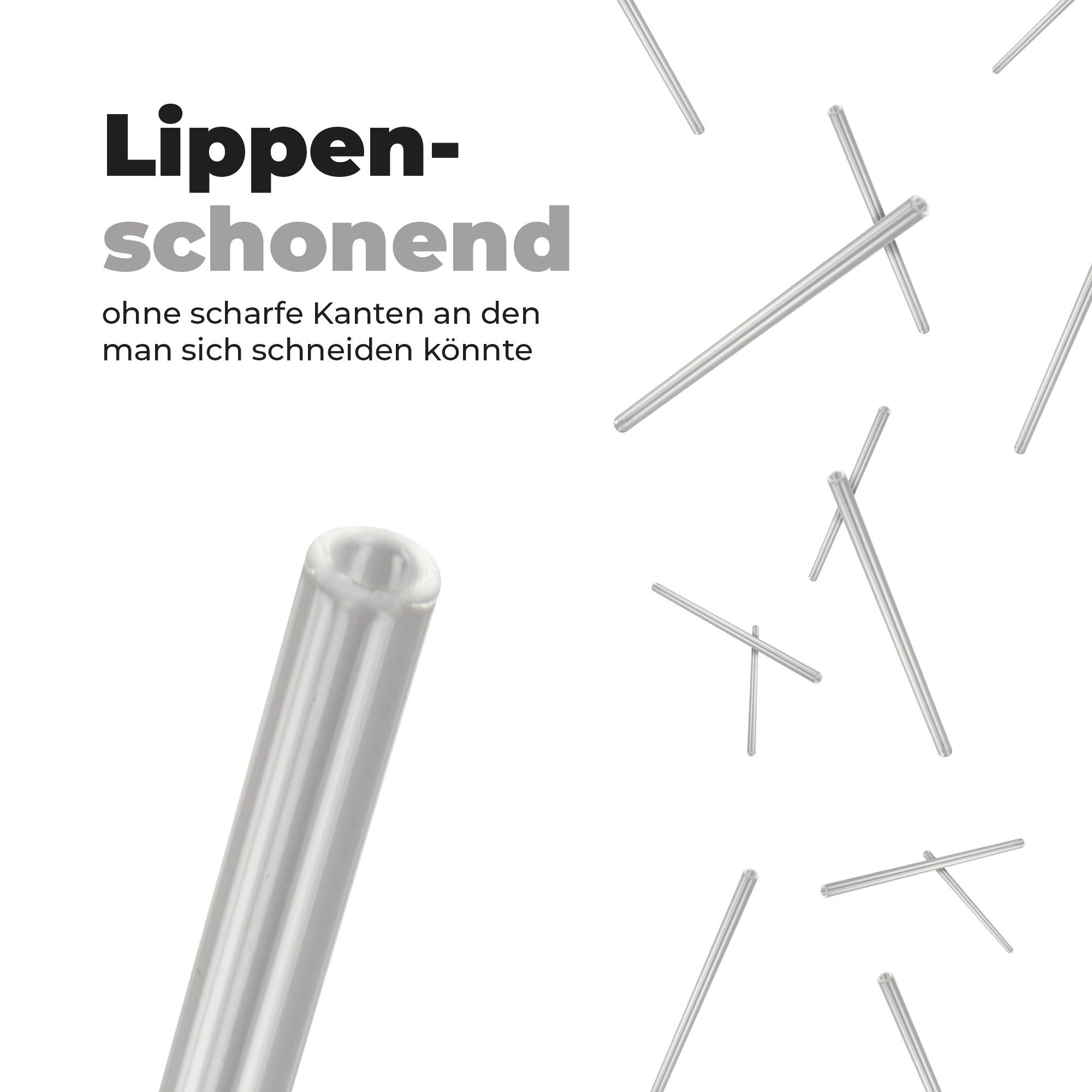 Bestlivings Trinkhalme verschiedene Sets, (5 teilig), Glashalm wiederverwendbar Glasstrohhalm 5 tlg. inkl. Bürste