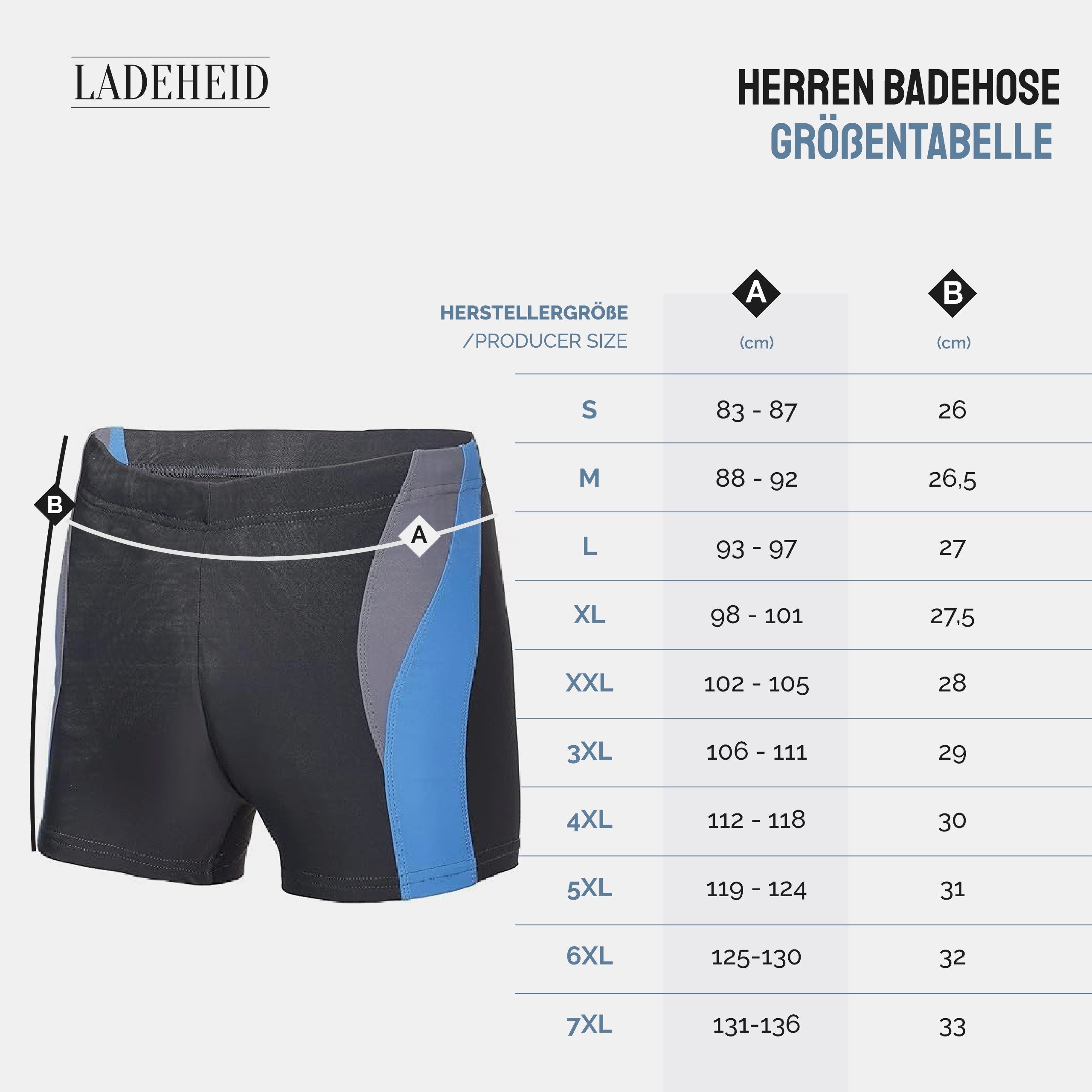 Ladeheid Badeshorts Badehose für Herren Schwimmhose LA40-255