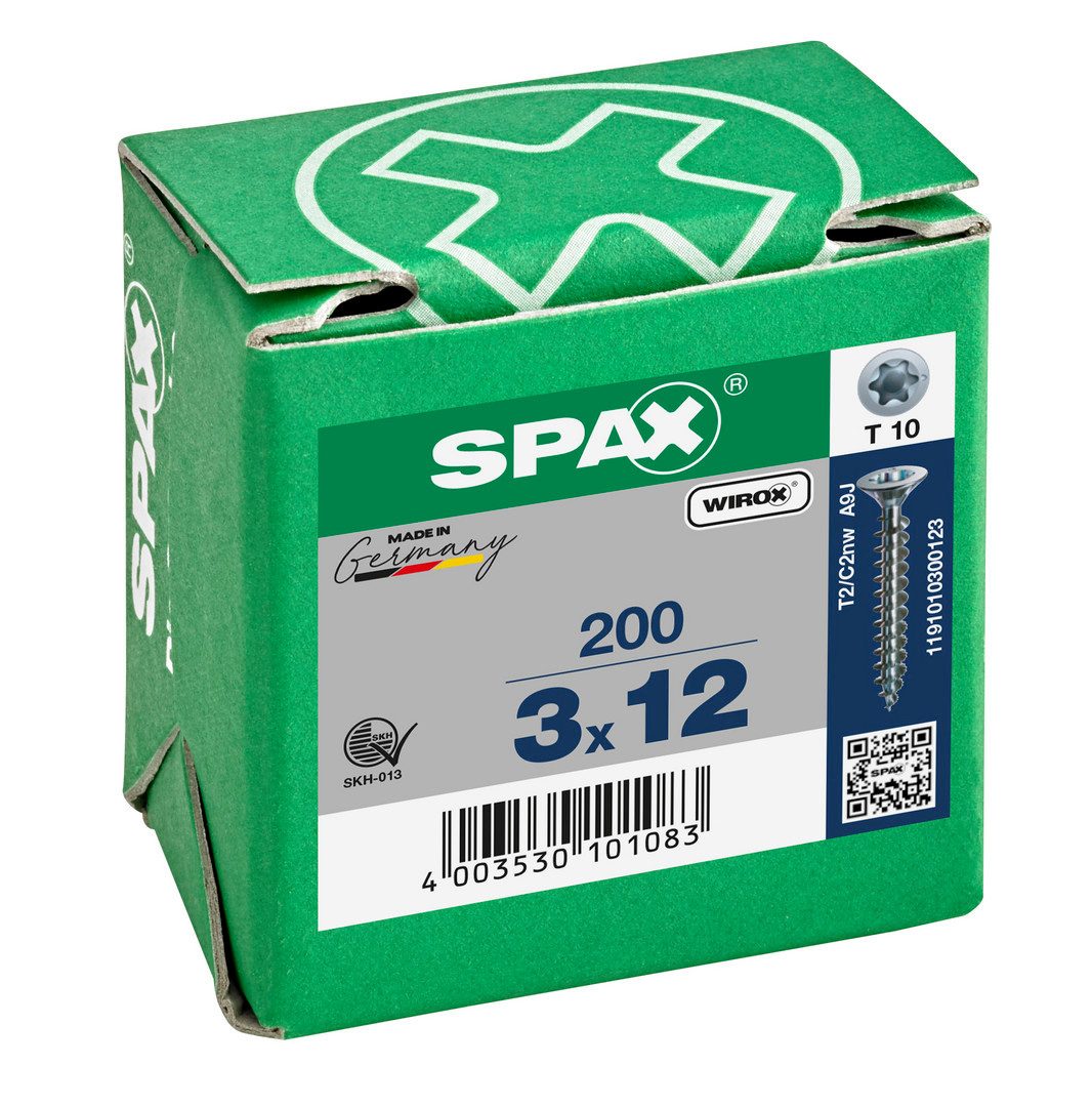 SPAX Schraube Schraube, Senkkopf, WIROX, T-STAR plus TX 10, Vollgewinde, (200 St)
