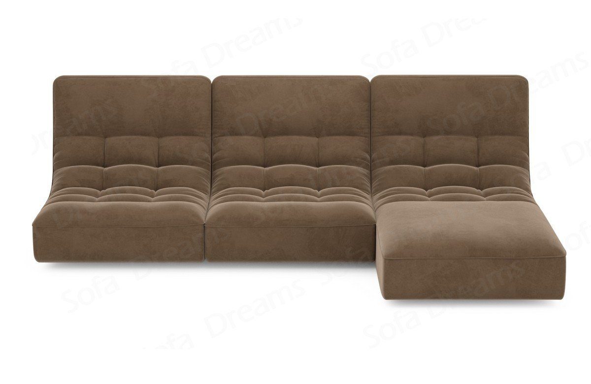 Sofa Couch L Dreams hellbraun09 Loungesofa Ecksofa Sofa Stoffsofa, Samtstoff Design Melilla Form