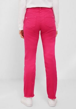 Cecil Stoffhose Cecil Slim Fit Hose in Fresh Pink (1-tlg) Fransen