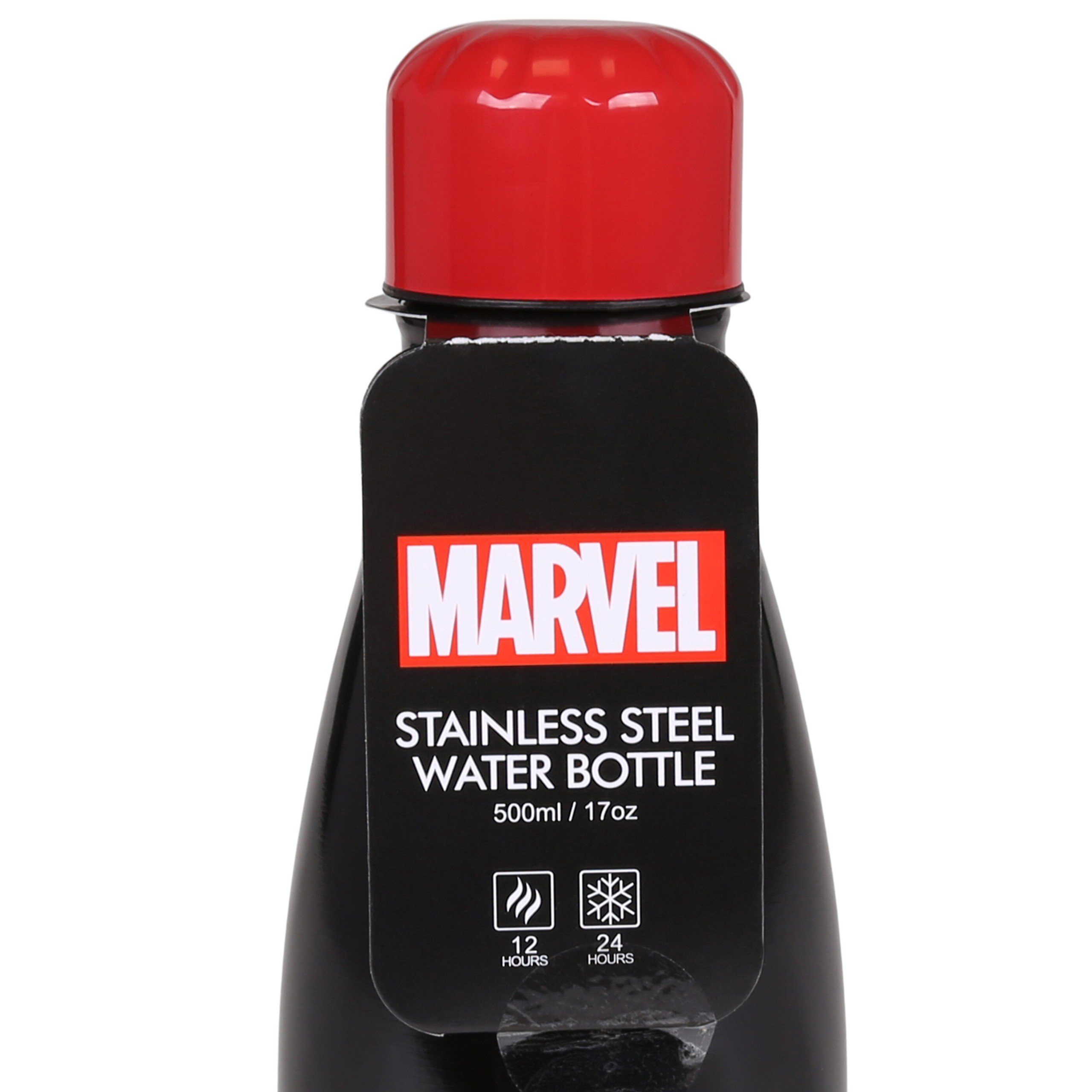Sarcia.eu Isolierflasche MARVEL schwarze 500ml aus Edelstahl Isolierflasche