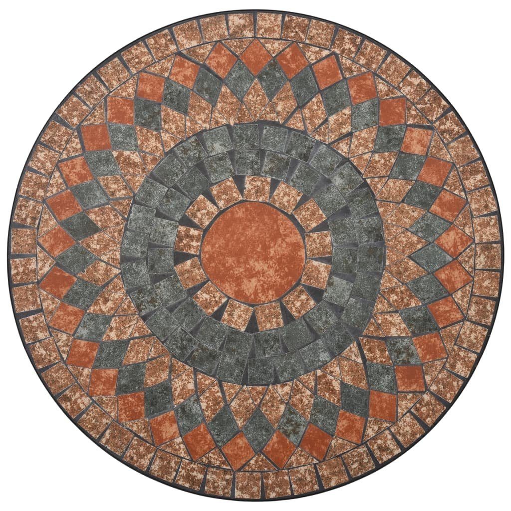 Gartenlounge-Set Grau, Bistro-Set Mosaik 3-tlg. / vidaXL (3-tlg) Keramik DOTMALL Orange