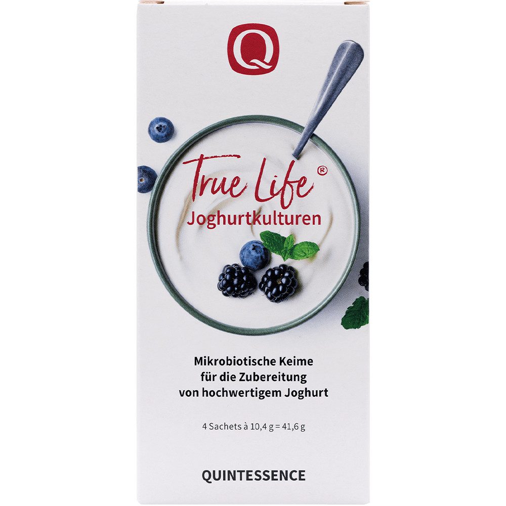 Quintessence Lebensmittelkulturen True Life Joghurtkulturen – Joghurt selber machen -, (4 Beutel à 10,4 g), – Starterkultur für bis zu 4 Liter - Hochwertige Premiumqualität