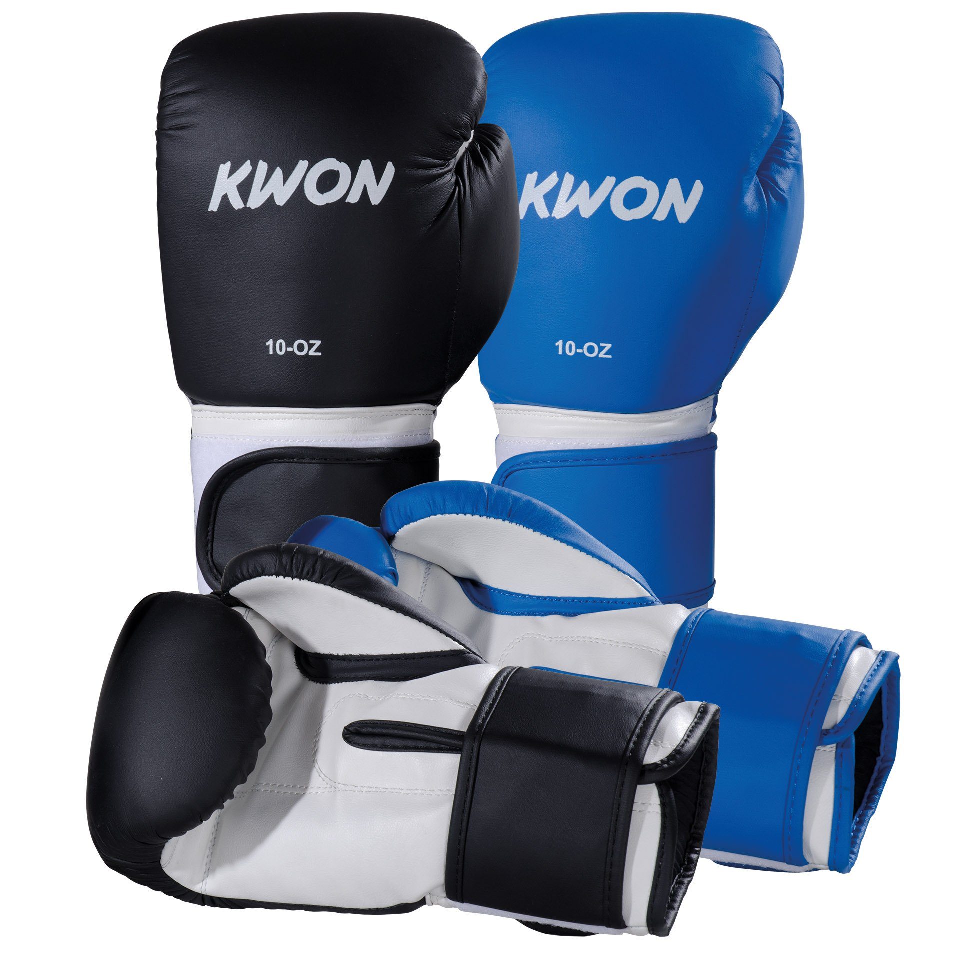 KWON Boxhandschuhe Fitness 8 - 16 Unzen Box-Handschuhe Boxen Kickboxen MMA Thaiboxen (Paar), Kinder und Erwachsene, Anfänger Fortgeschrittene blau