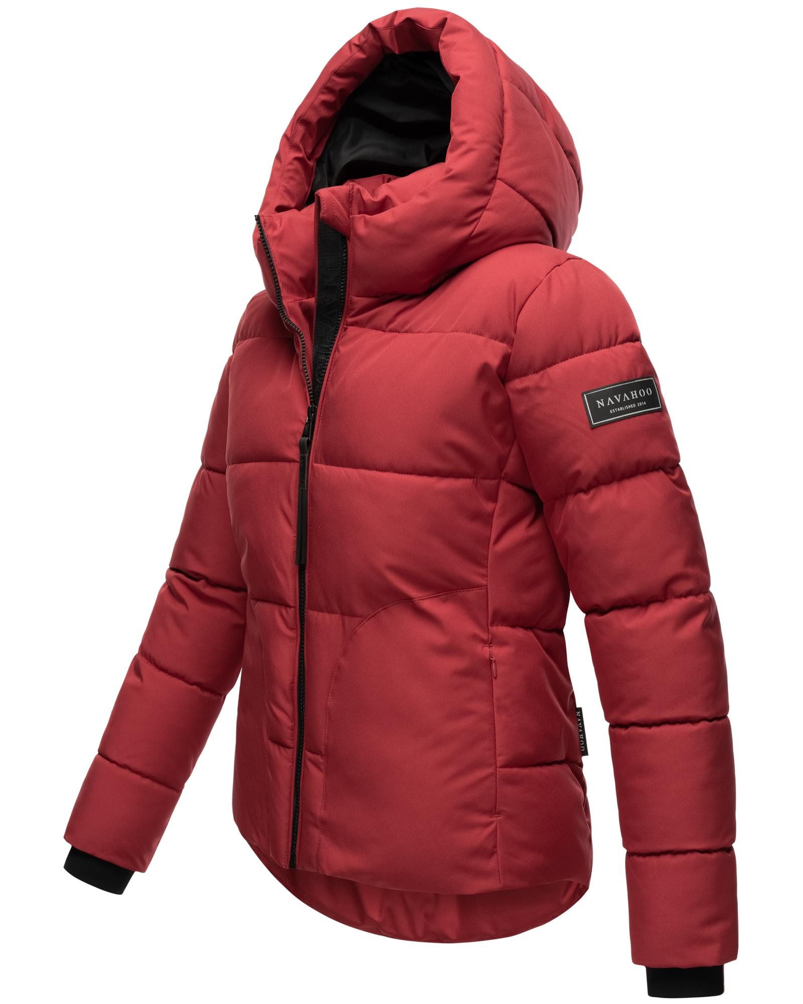 Navahoo Steppjacke Lachperle XIV Kurze gesteppte Damen Winterjacke mit hohem Kragen und Kapuze
