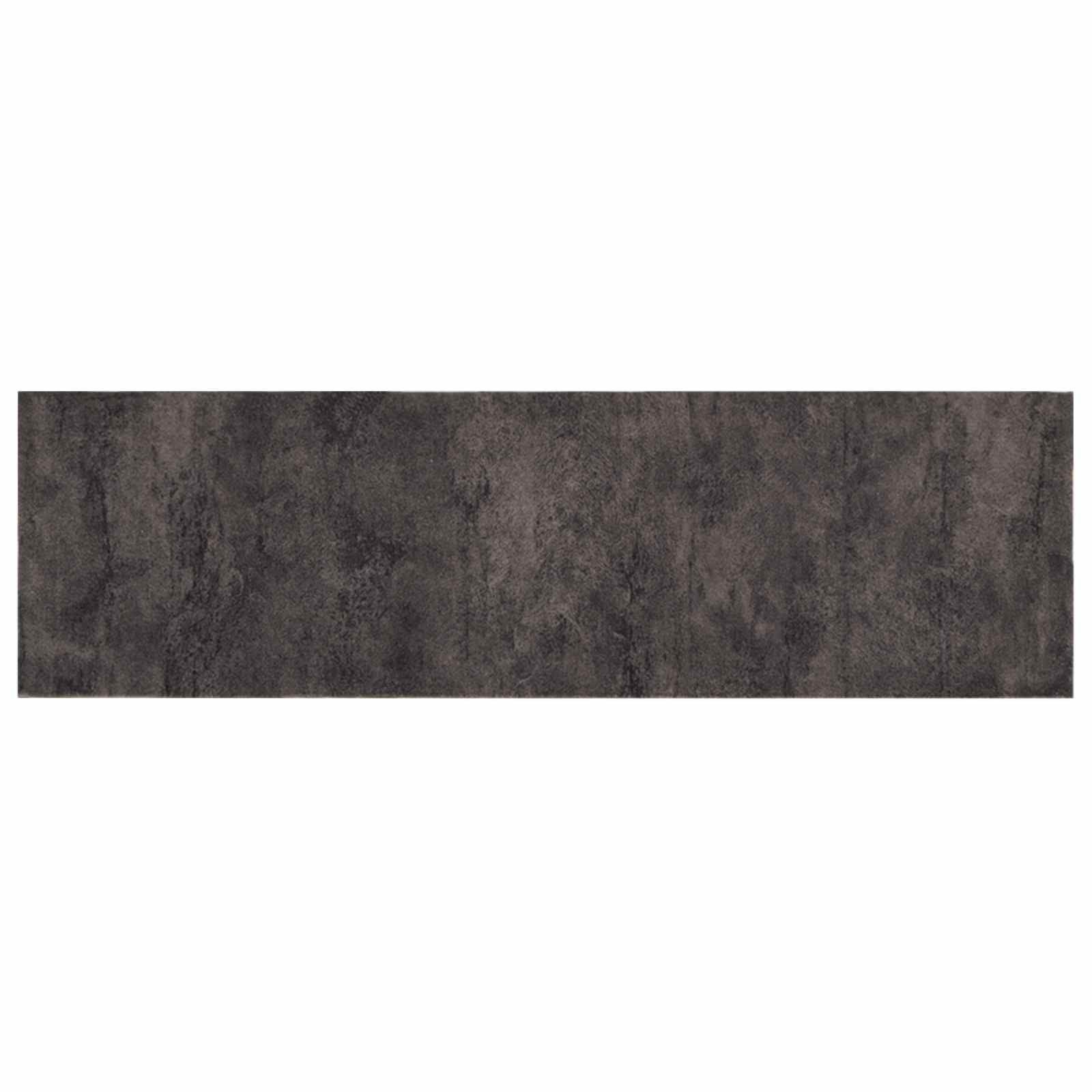 vidaXL Fußmatte Küchen Teppich Schwarzer Beton 150 x 45 cm 100% Polyamid