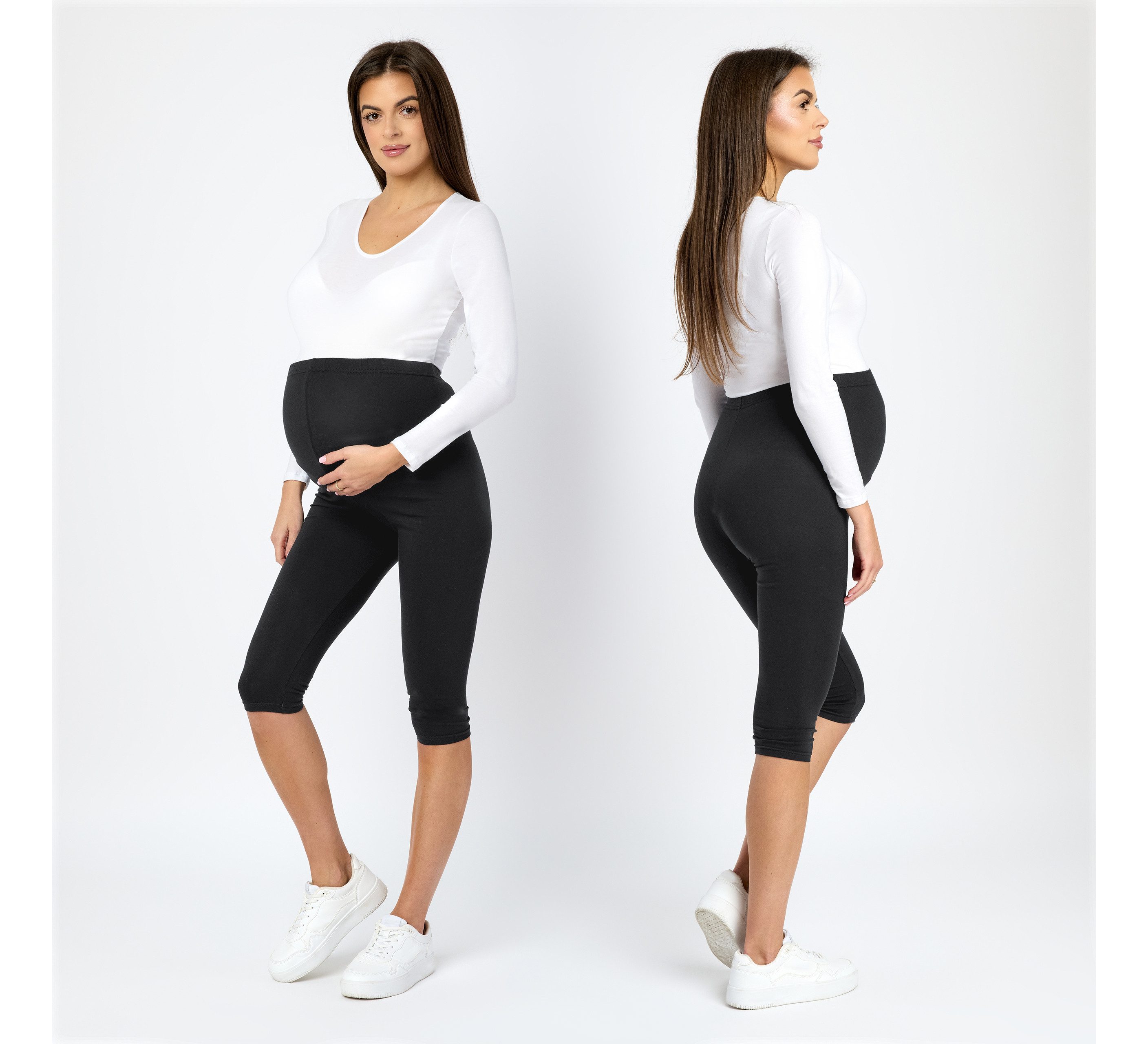 Be Mammy Umstandsleggings 3/4 Umstandhose BE20-229 (1-tlg) aus Baumwolle