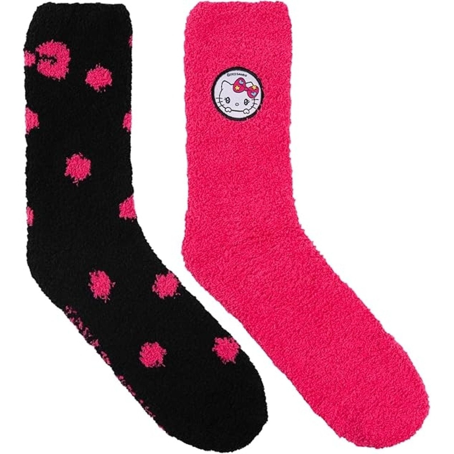 United Labels® Kuschelsocken HELLO KITTY Kuschelsocken Haussocken - Schwarz/Rosa (2er Pack) 35 - 38