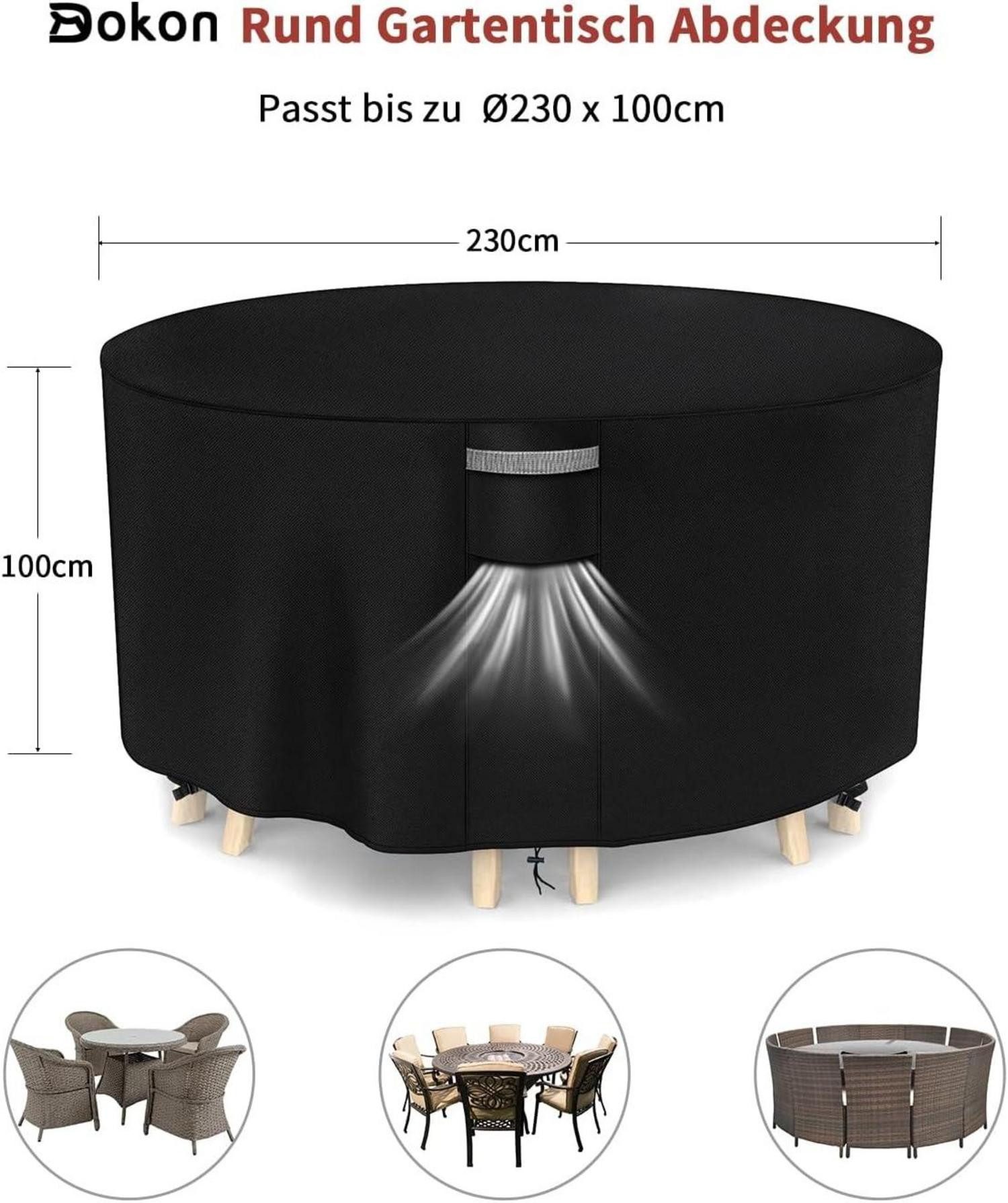 LuxusKollektion Gartenmöbel-Schutzhülle Abdeckung Gartenmöbel Rund Ø230x100 günstig online kaufen