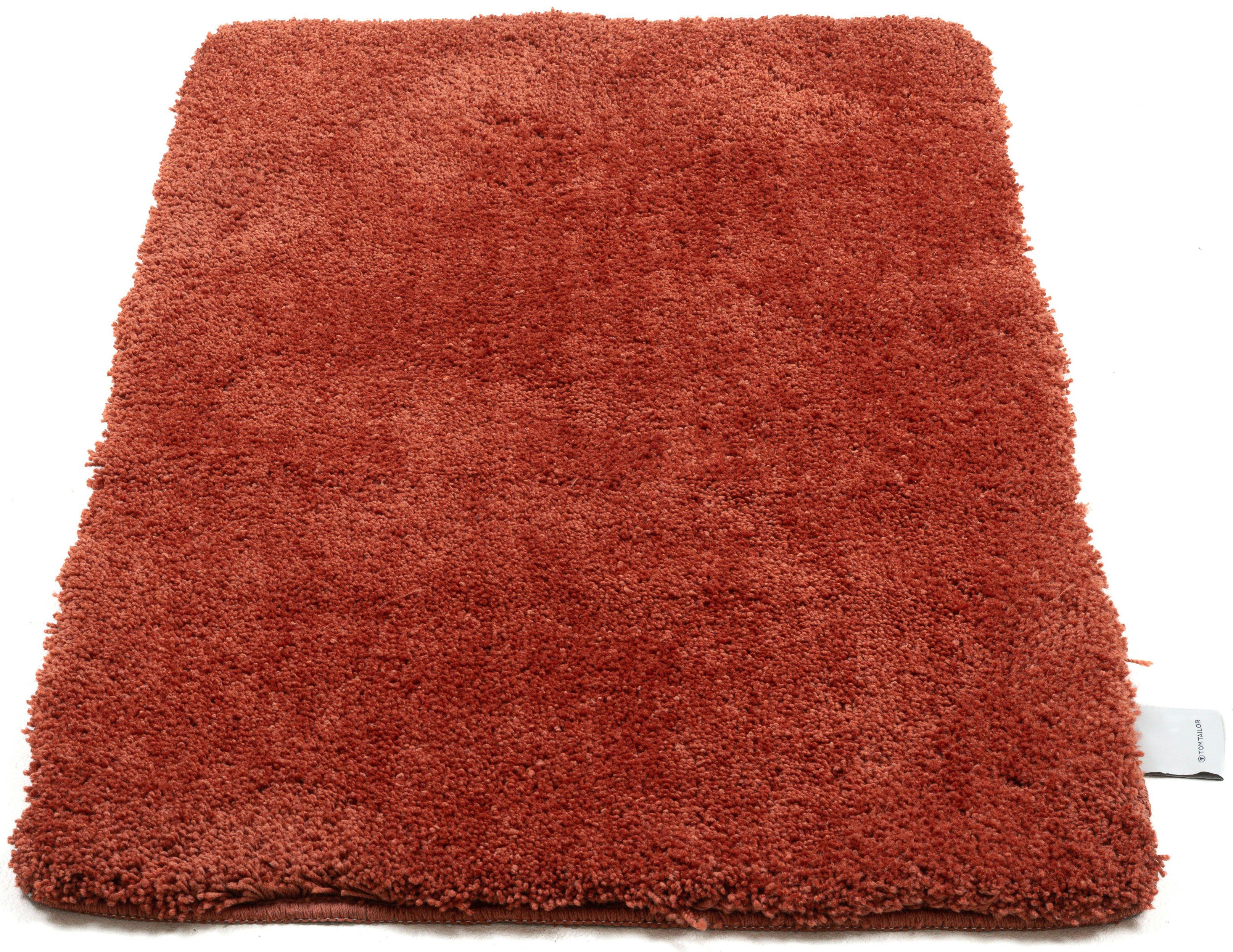 TOM TAILOR HOME Badematte Cozy Bath UNI, Badvorleger, Badezimmer Teppich, Höhe 27 mm, rutschhemmend beschichtet, fußbodenheizungsgeeignet, Polyester, rechteckig, Badteppich, Uni Farben, rechteckig, in rund & oval erhältlich