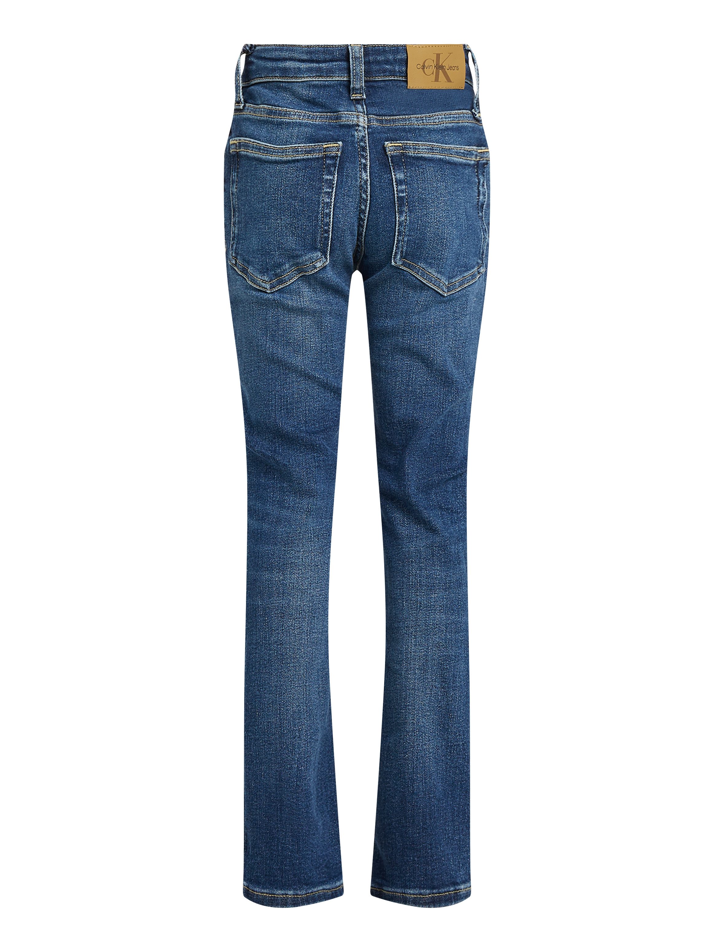 Calvin Klein Jeans Slim-fit-Jeans DARK BLUE VISUAL SLIM für Kinder bis 16 Jahre mit Lederpatch
