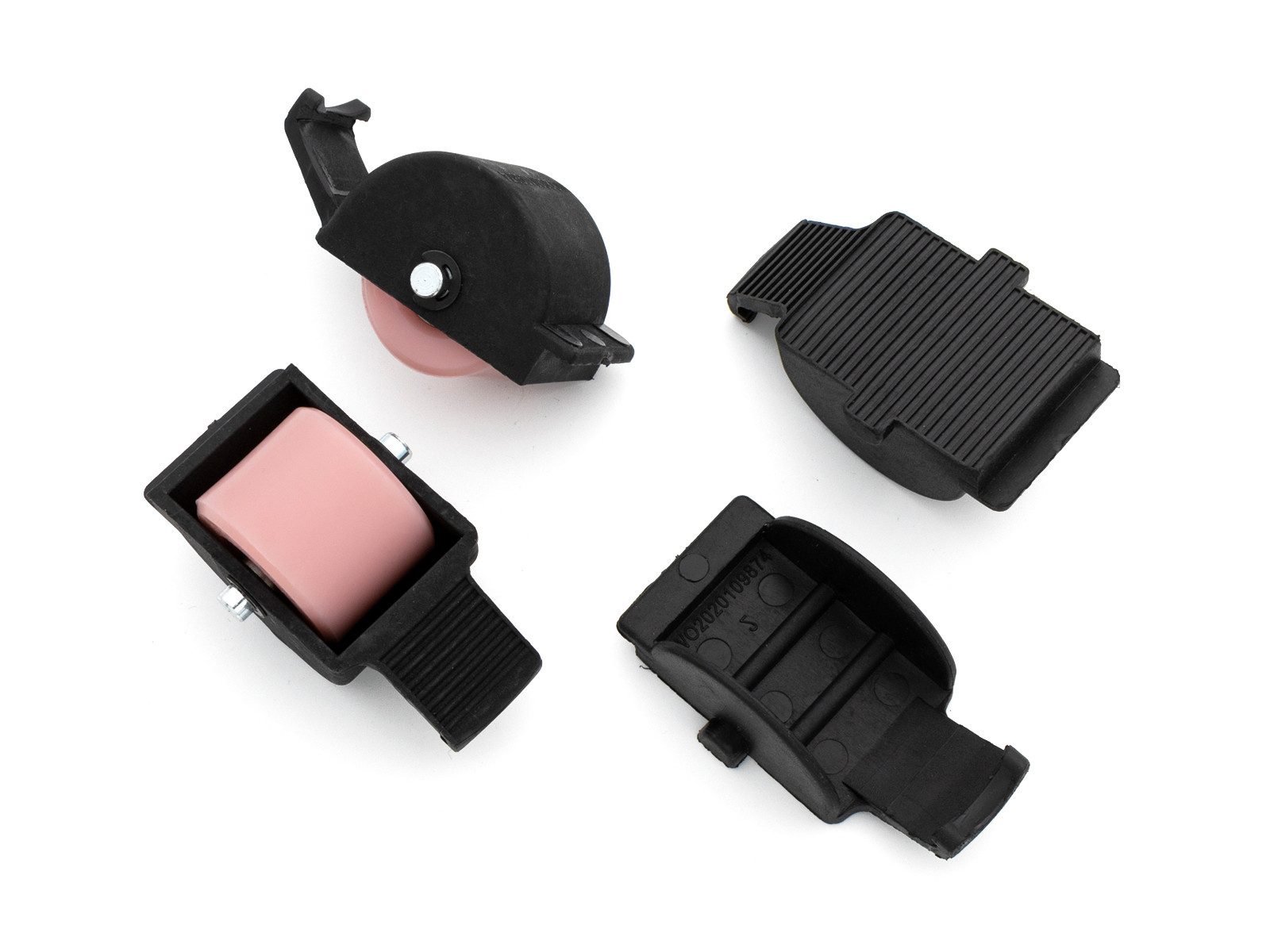 Rollschuhe Ersatzrollen Set inkl. Covers schwarz/rosa