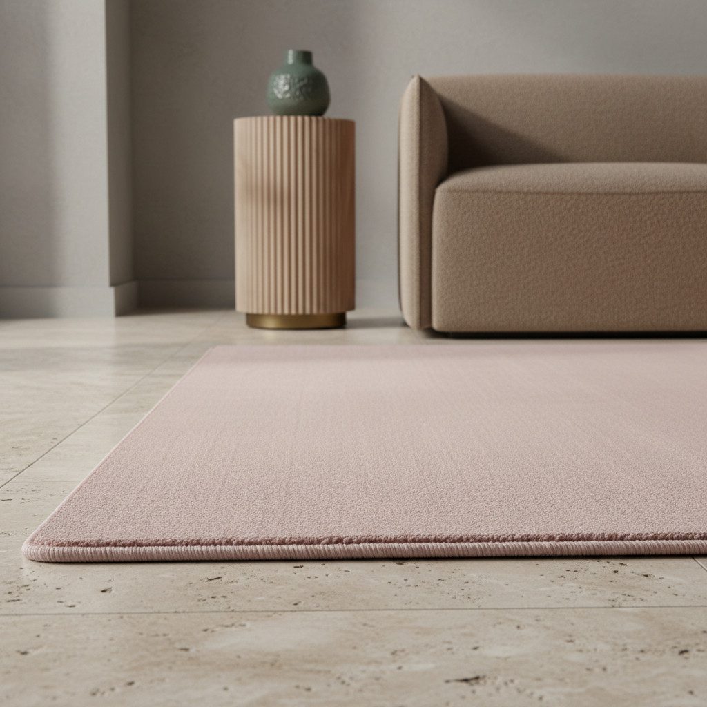 KADIMA DESIGN Teppich LECH Wohnzimmer Waschbar Schlafzimmer Wohnzimmerteppich Esszimmer Uni, Läufer, Höhe: 9 mm, Rosa, 60x110 cm, Modern Esszimmerteppich Fußbod – Bild 5 von 5