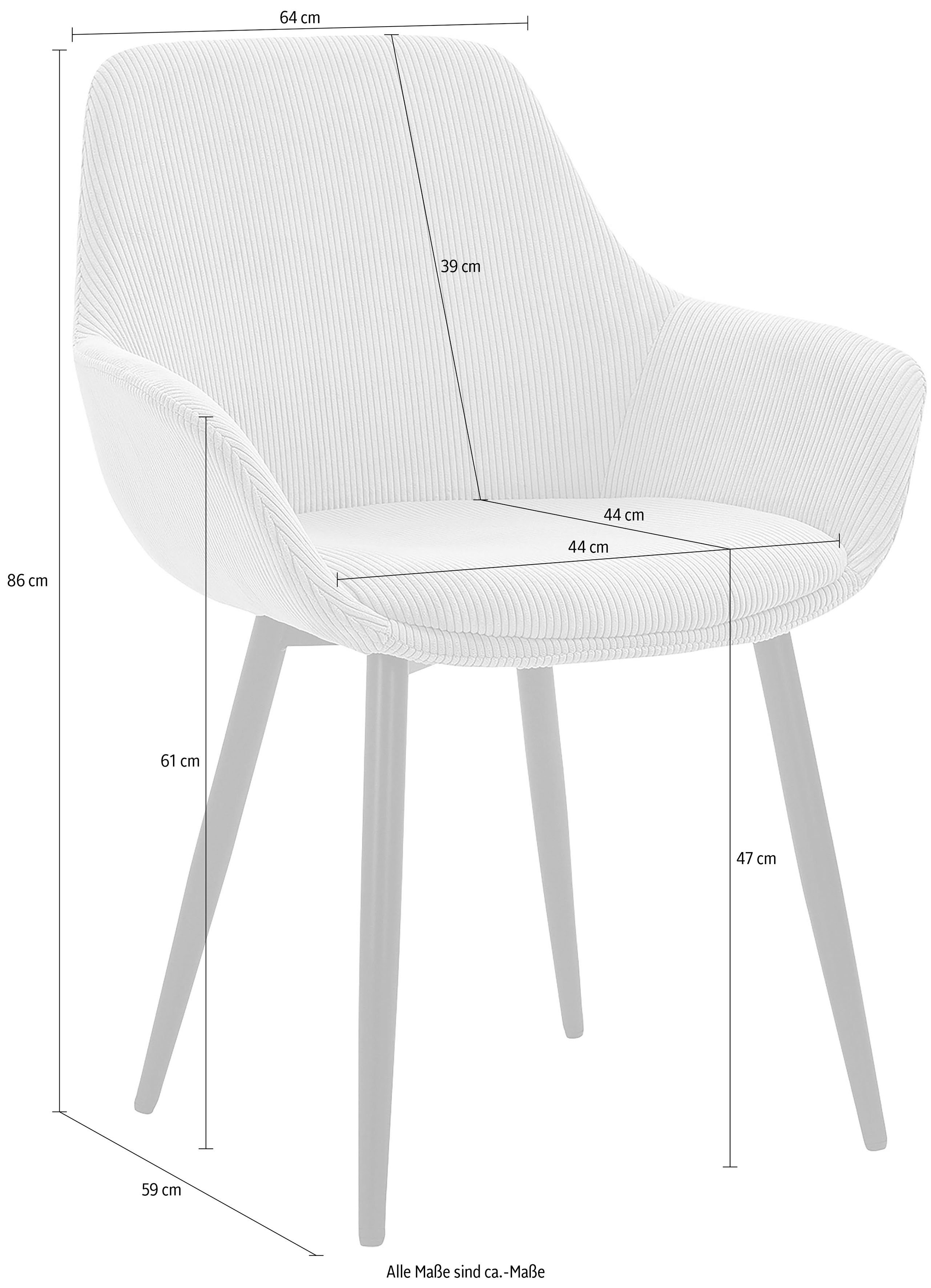 SalesFever Armlehnstuhl (Set, 2 St), Bezug Beige/Schwarz in Cord-Optik