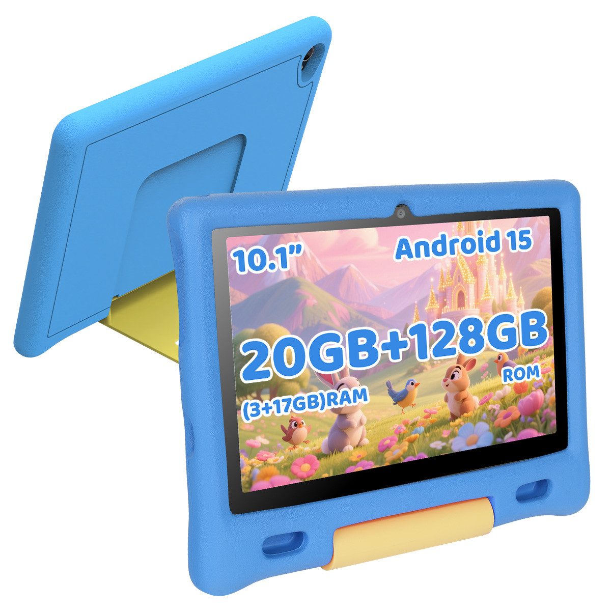 BUFO 10 Zoll 3GB RAM, 128GB, 1280x800 HD Display, Wi-FI 6, 5000mAh, Kinder Tablet (10", 128 GB, Android 15, 5G WiFi, Android 15 Kinder-Tablet mit Elternkontrolle, HD 1280x800)