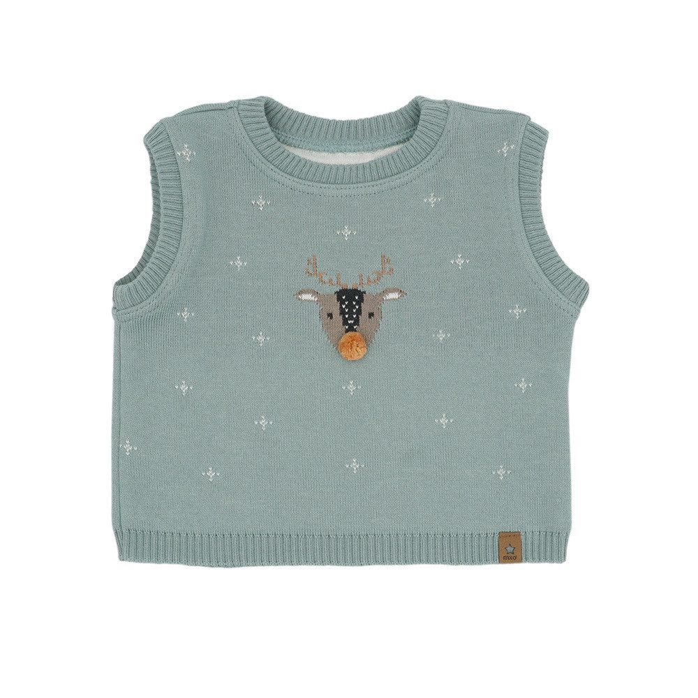 MAXIMO Pullunder GOTS BABY-Pullunder Rentier Jacquard, Mini-Pompon (1-tlg)