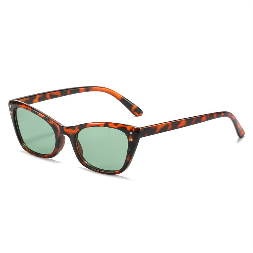 L.Ru UG Wayfarer Cat-Eye-Sonnenbrille, Retro-Streetstyle-Brille für Herren  und Damen (1-St., Stilvolle Sonnenbrille mit kleinem Rahmen und  Leopardenmuster)