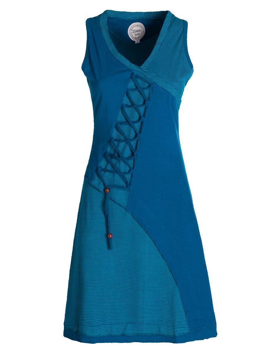 Vishes Sommerkleid Asymmetrisches Damen Sommer Kleid Baumwoll-Keid Shirt-Kleider Hippie, Goa, Elfen Style