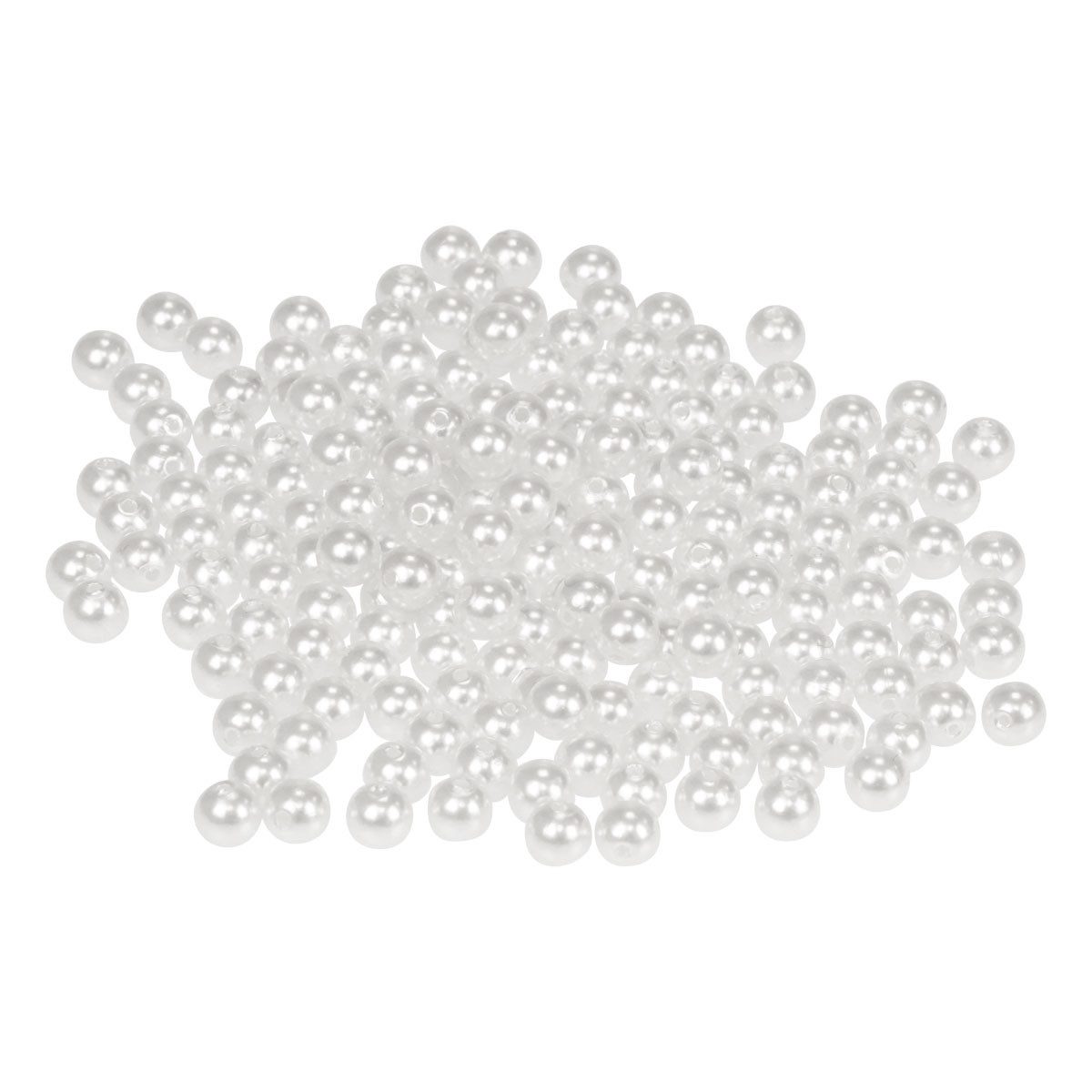 Florists Products Bastelperlen Deko Perlen zum Auffädeln Bastelperlen Weiß 6mm 300g Tischdeko