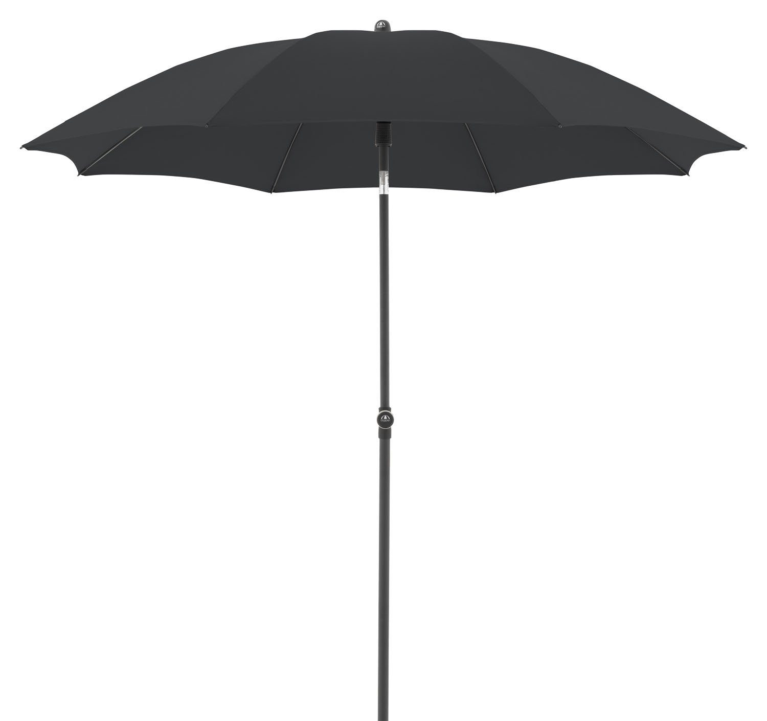 doppler® Sonnenschirm ACTIVE, Schwarz, Ø 210 cm, Stahl, höhenverstellbar, Polyesterschirm
