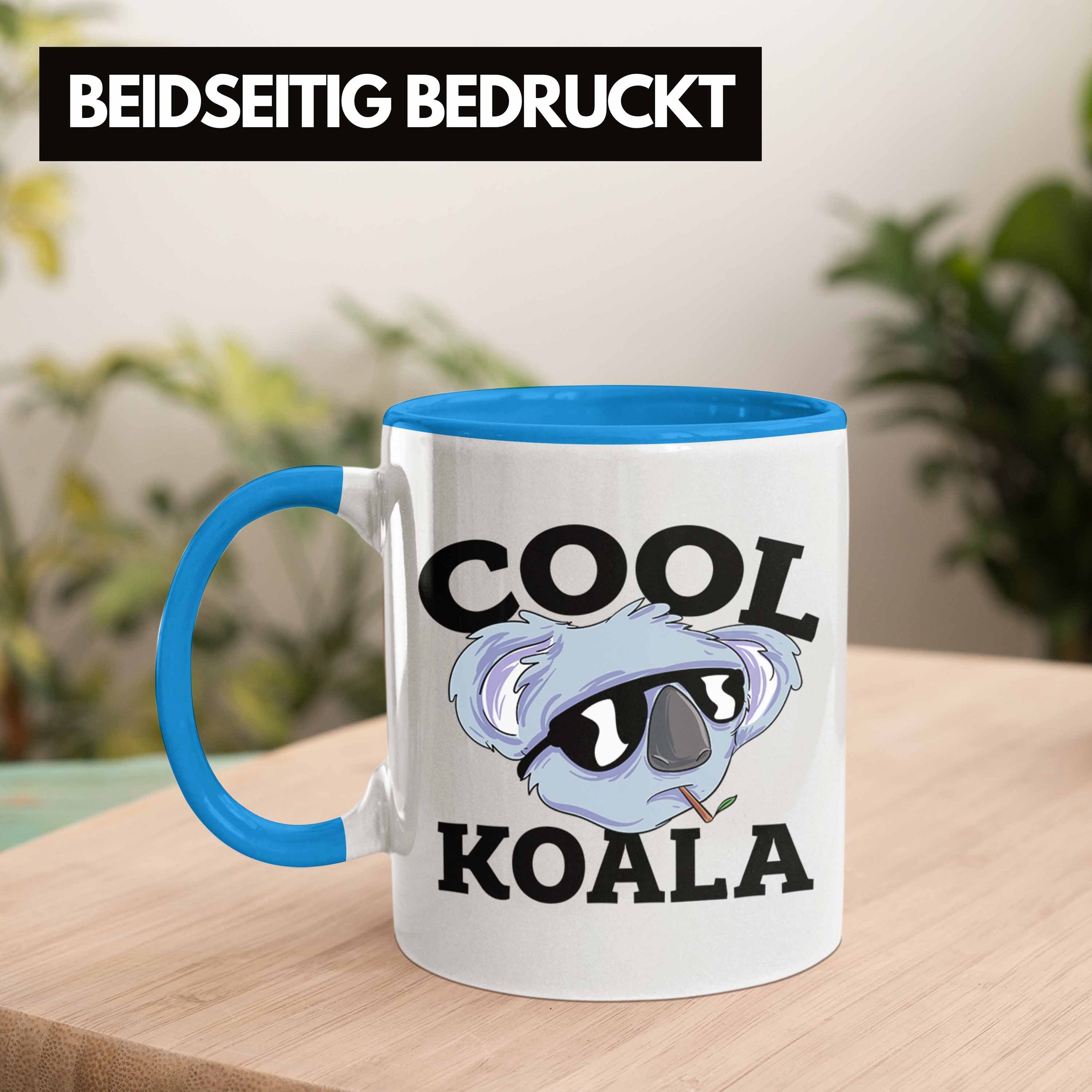 Koala Koala-Liebhaber Tasse Geschenkidee für Tasse Blau Koala-Aufdruck Trendation Tasse