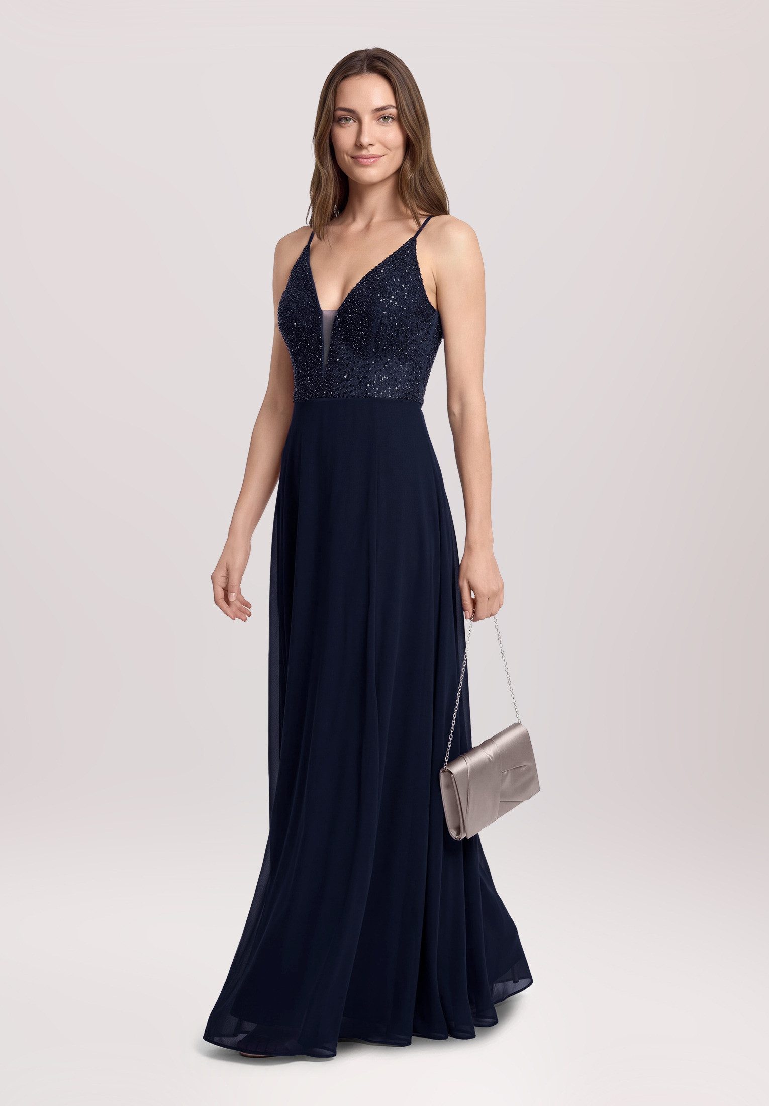 Vera Mont Abendtasche Damen unifarben, Falten