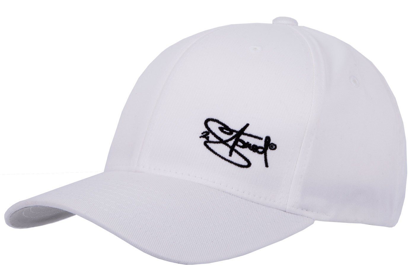 2Stoned Baseball Cap Flexfit Cap mit Stick Classic Logo für Damen, Herren und Kinder hinten geschlossen, verstärkte Front, mittleres Profil Weiß