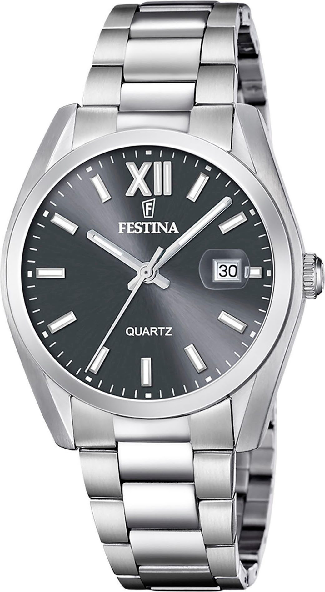Festina Quarzuhr F20707/3, Armbanduhr, Damenuhr, Herrenuhr, Edelstahlarmband, analog, Tag