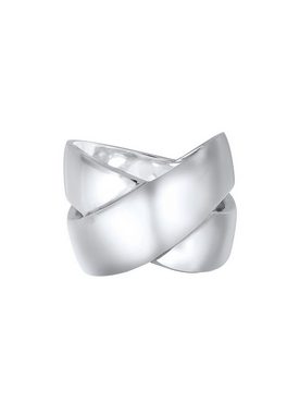 Elli Premium Fingerring Bandring Modern Statement Blogger Kreuz 925 Silber