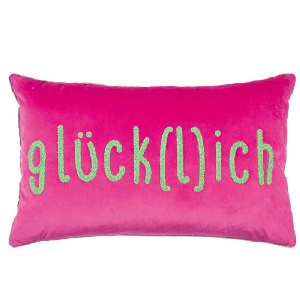 PAD Kissenhülle Kissenhülle Letters Glücklich Hot Pink (35x60cm) günstig online kaufen