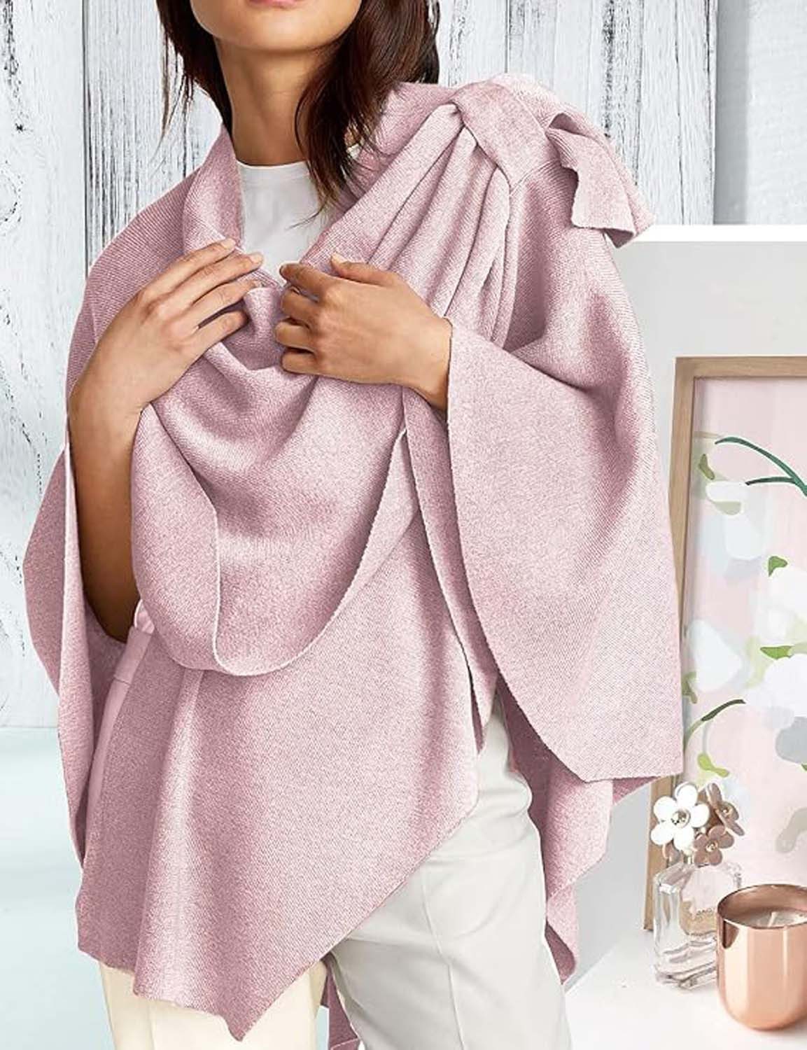 nsihing Poncho Damen Poncho Schal Strick Cape Cardigan Weich für Herbst Winter