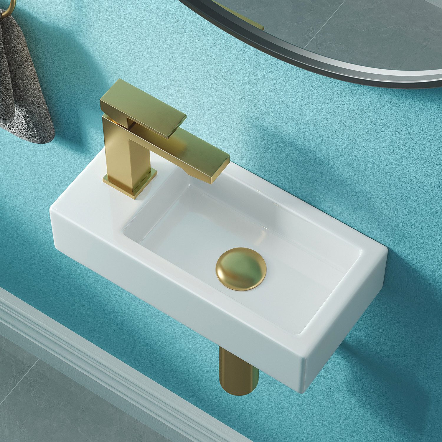 HOROW Waschbecken Mini Hängewaschbecken, Waschbecken Klein, Waschtisch Gäst günstig online kaufen