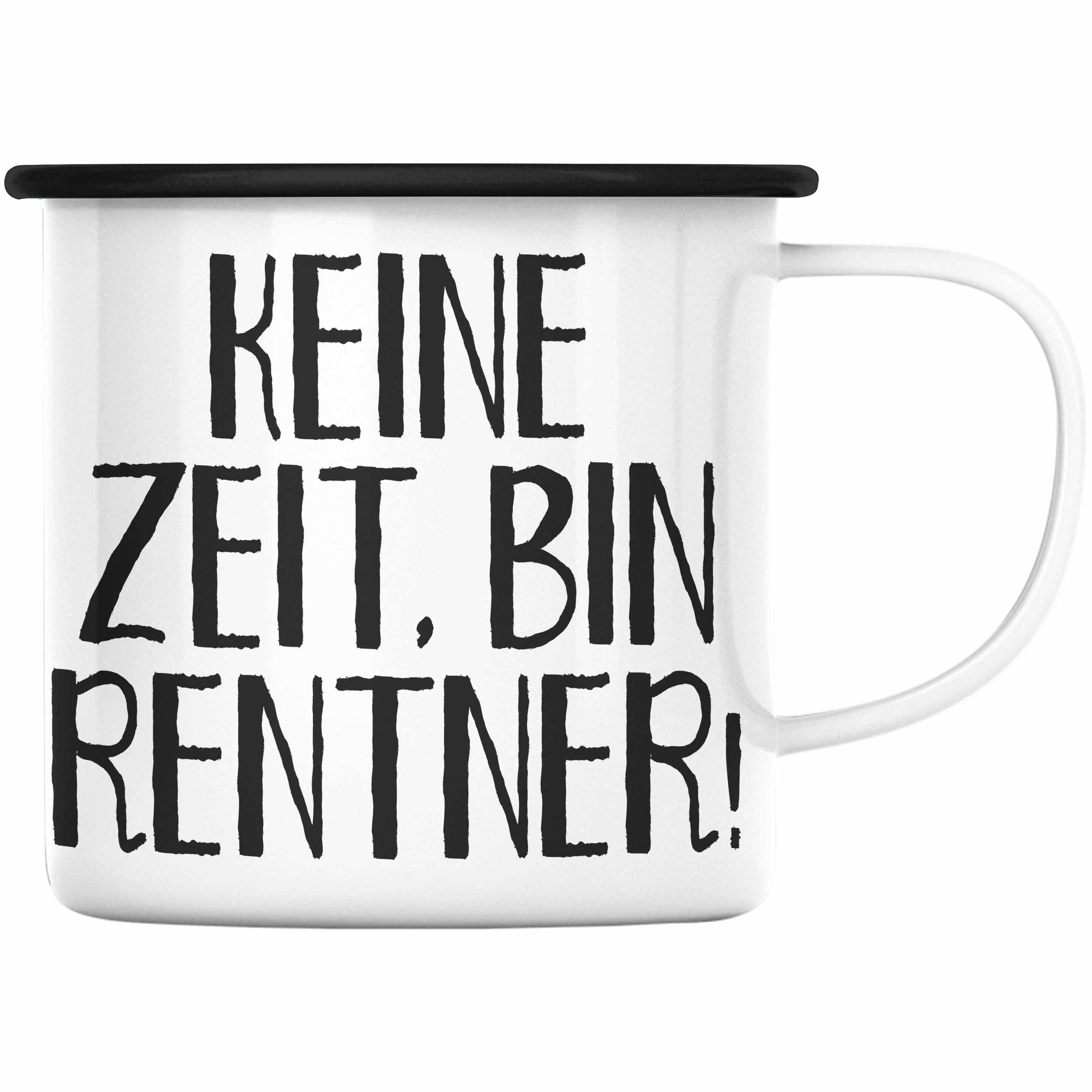 Trendation Thermotasse Trendation - Rentner Emaille Tasse Geschenk  Ruhestand Frau Mann Renteneintritt Geschenke für Männer Frauen Lustig  Rentnerin Pensionierung Kollegin