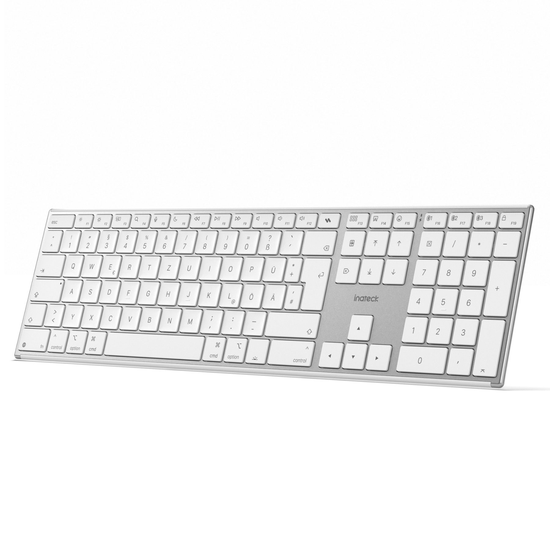 Inateck Bluetooth Mac Tastatur Kabellose mit 3 BT Kanälen,Leise Tasten Wireless-Tastatur (Kompatibel mit MacBook Pro/Air, iMac, iMac Pro, Mac mini,iPad)