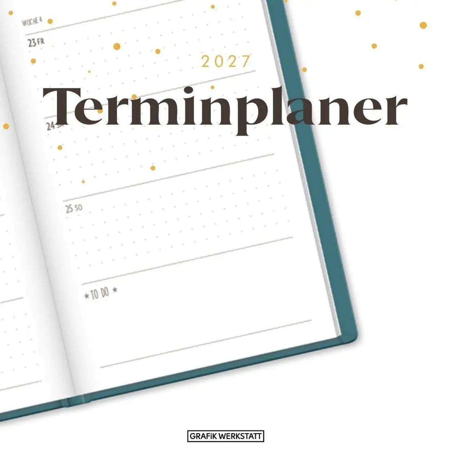 Grafik Werkstatt Taschenkalender Terminplaner Lederlook 2027 Petrol