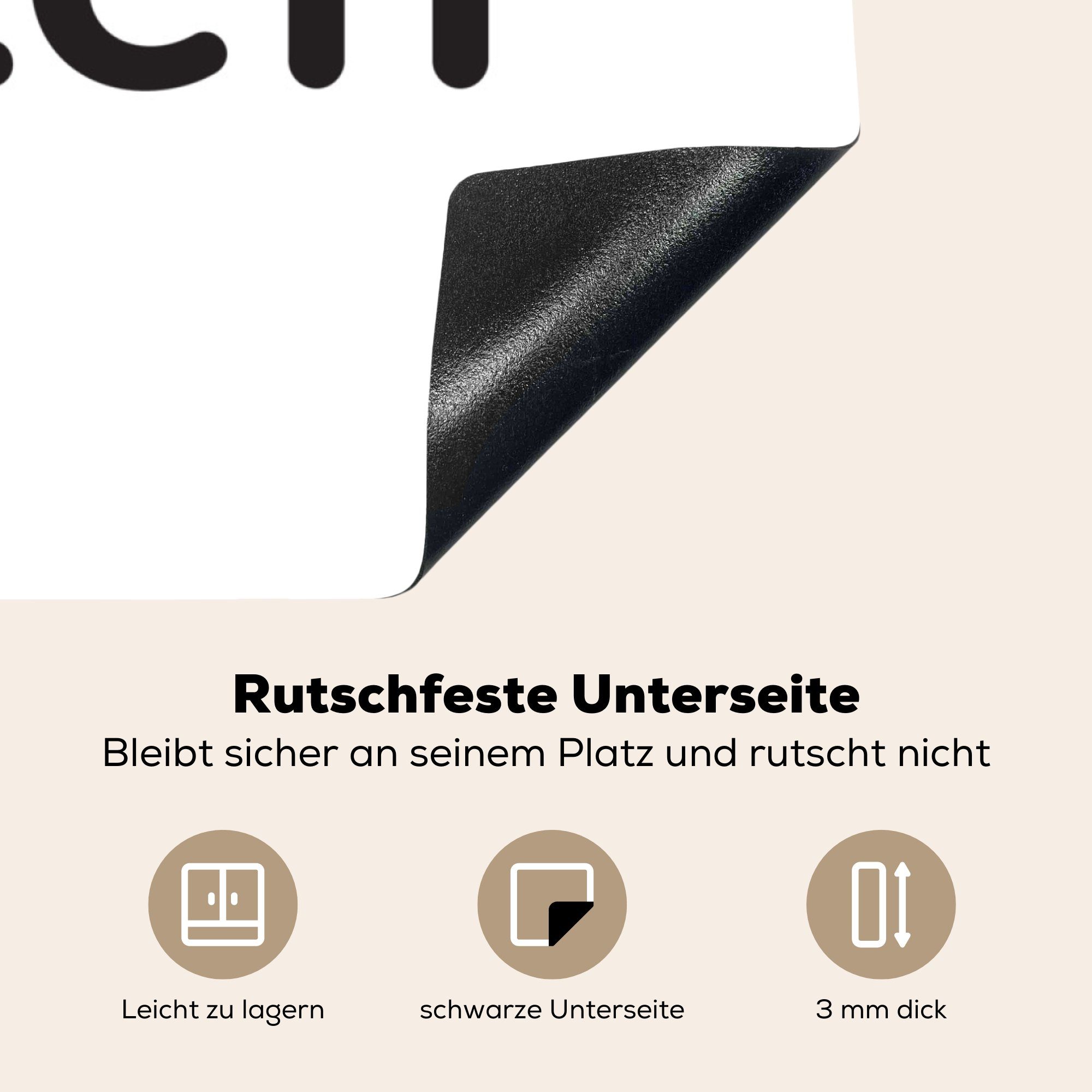 - cm, Arbeitsplatte Vinyl, 78x78 MuchoWow Herdblende-/Abdeckplatte Kirsten Ceranfeldabdeckung, liebe tlg), - küche (1 Ich Mädchen, für