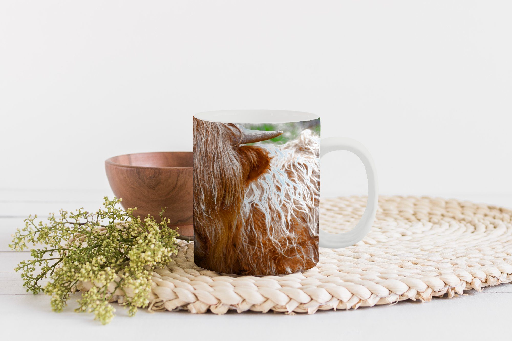 Schottischer Becher, Heu Gras, Highlander MuchoWow - - Keramik, Geschenk Teetasse, Kaffeetassen, Tasse Teetasse,