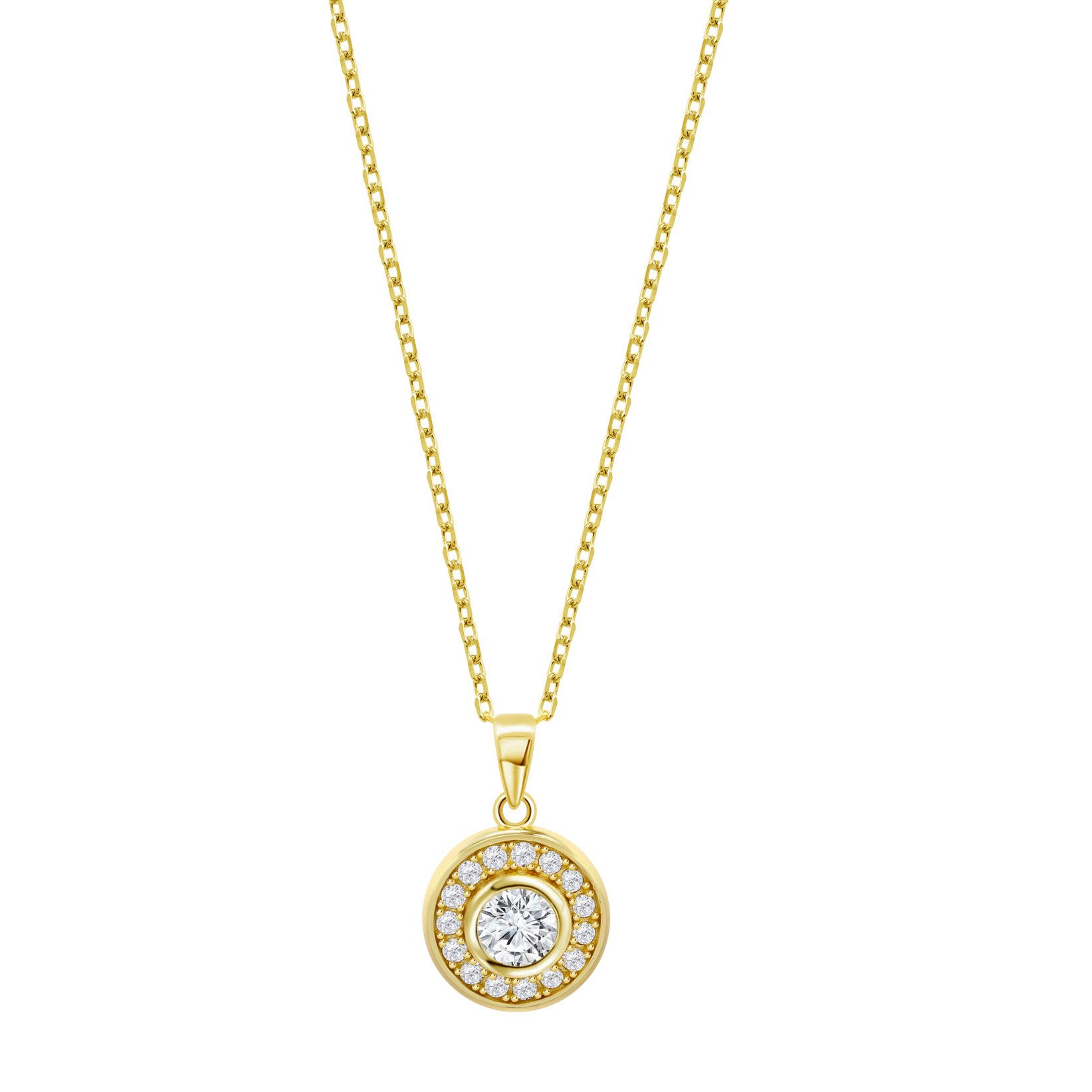 Lotus Kette mit Anhänger Silver Damen Halskette LP3105-1/2 Vergoldet Zirkonia 42+3 cm