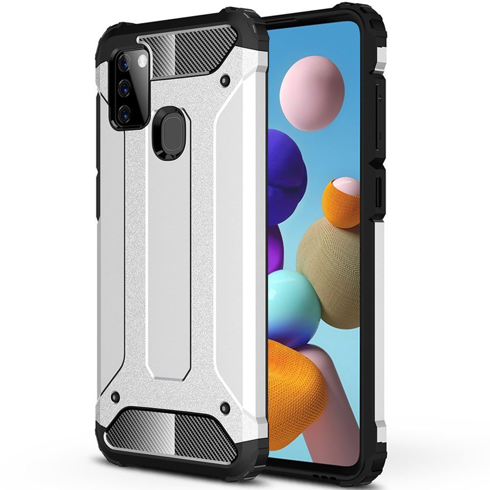 Handyhülle Outdoor Hülle für Samsung Galaxy A21s Silber