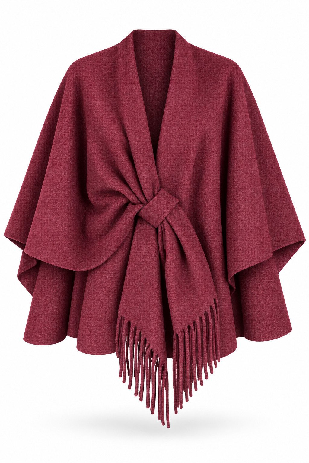 ITALY VIBES Strickponcho - Modischer Poncho mit Fransen und Wollanteil für Damen