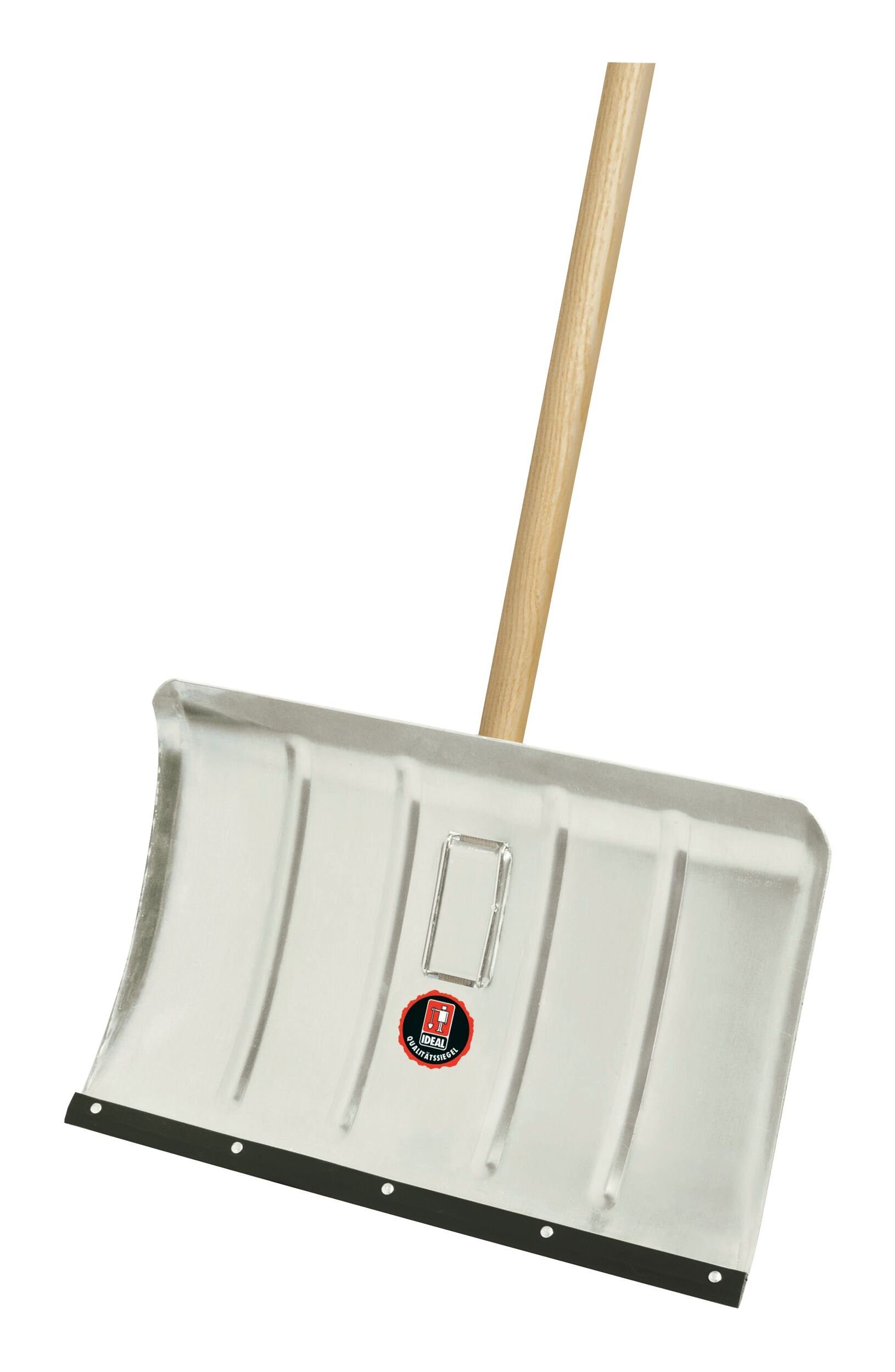 IDEALSPATEN Schneeräumer, 50 cm Arbeitsbreite, Flüsterkante ALU mit Stiel 50 cm breit