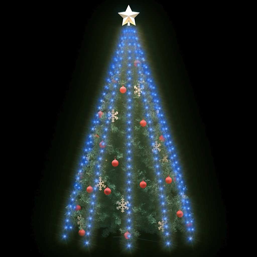 vidaXL Lichterschlauch Weihnachtsbaum-Lichternetz mit 300 LEDs Blau 300 cm
