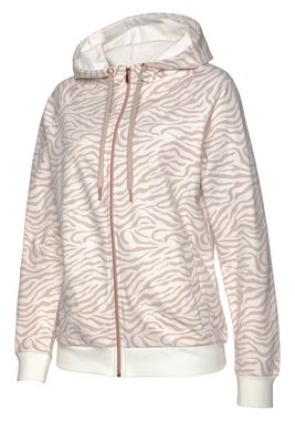 LASCANA Kapuzensweatjacke Sweatshirtjacke mit Details in Roségold und seitlichen Taschen, Loungeanzug