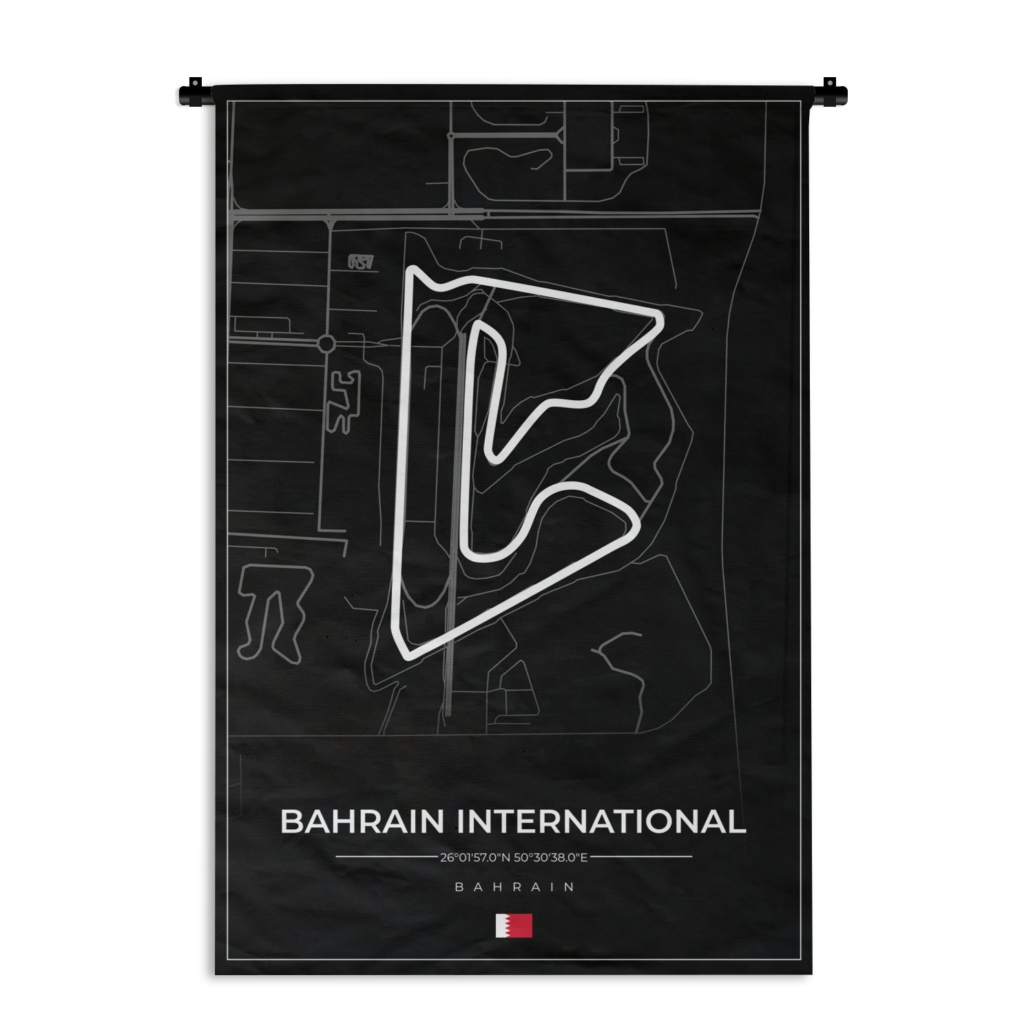 MuchoWow Wanddekoobjekt Formel 1 - Rennstrecke - Bahrain International Circuit - Bahrain -, Wanddeko für Wohnzimmer, Schlafzimmer, Kleid, Wandbehang, Kinderzimmer