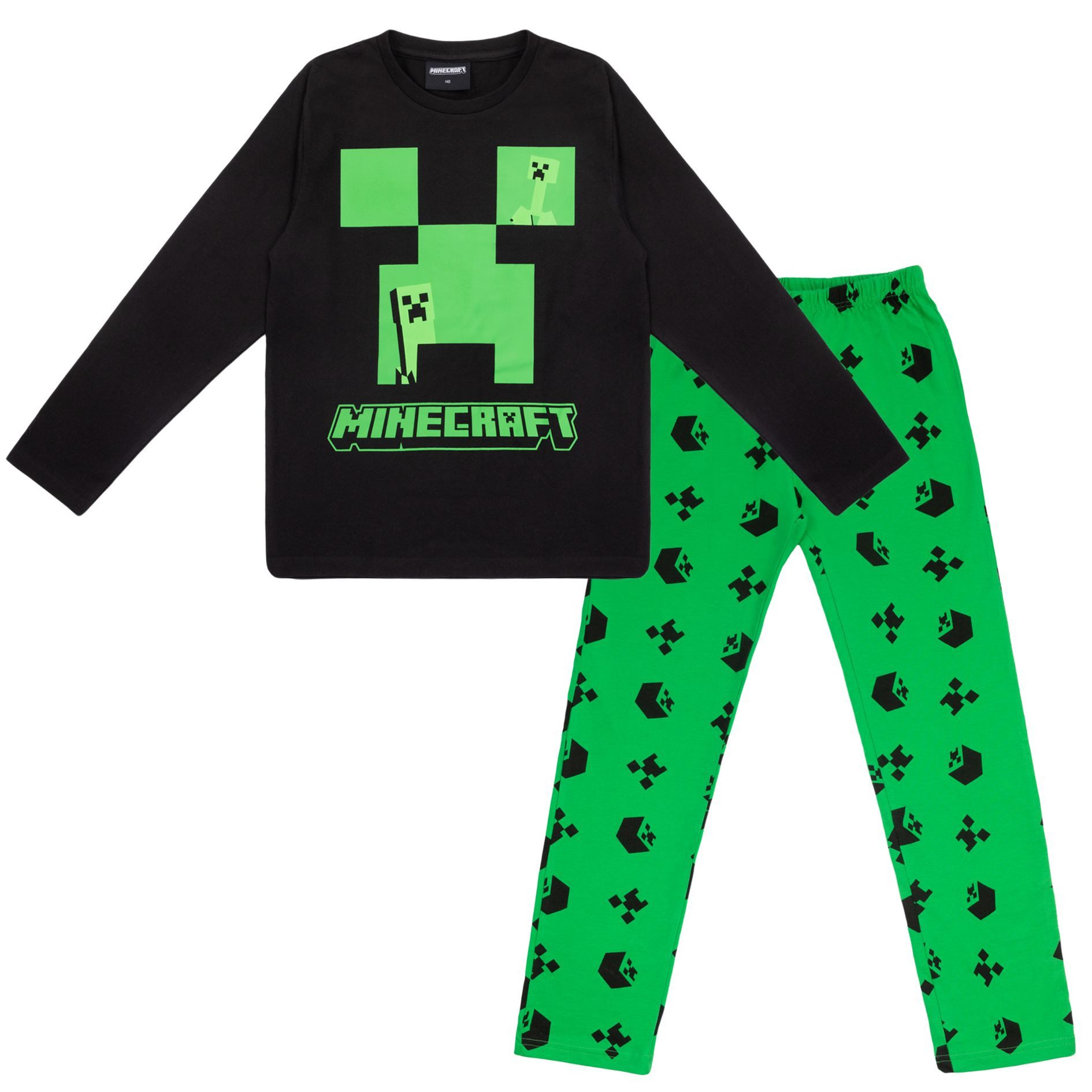 Schlafanzug Minecraft Creeper Schlafanzug Pyjama Langarm