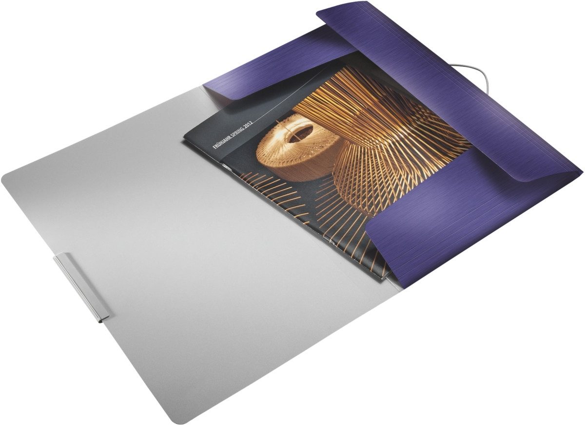 LEITZ Fächermappe Eckspannmappe Style A4 PP mit Klappen titan blau