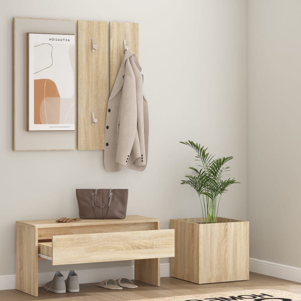 vidaXL Garderoben-Set Garderoben-Set Sonoma-Eiche Holzwerkstoff günstig online kaufen